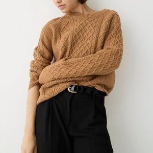 J. Crew Women's Mustard Colored Cable Knit Sweater Size Small